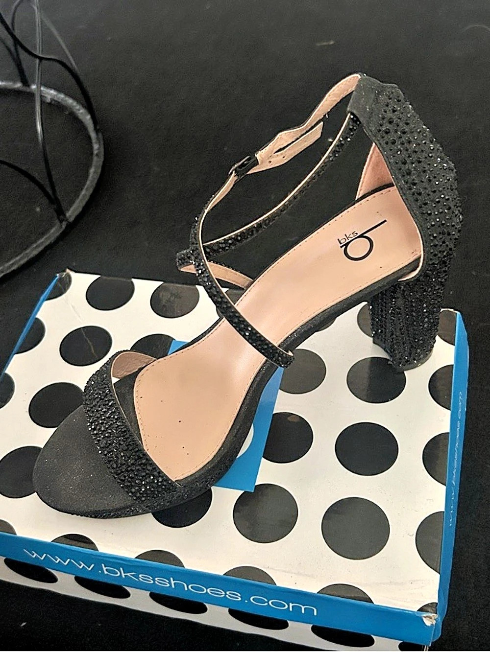 BKS Shoes Black Ankle Strap Heels Like New
